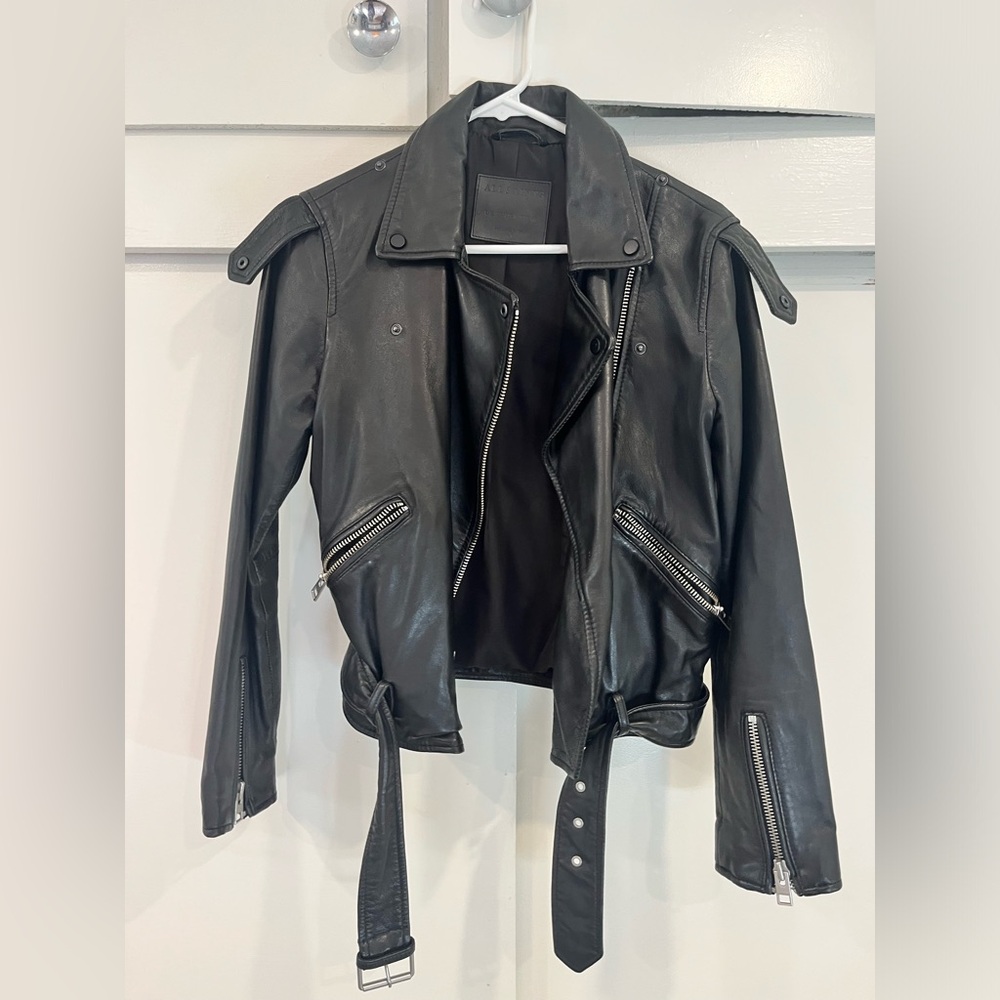 All saints leather jacket
